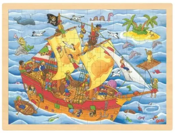 GOKI Dřevěné puzzle Piráti