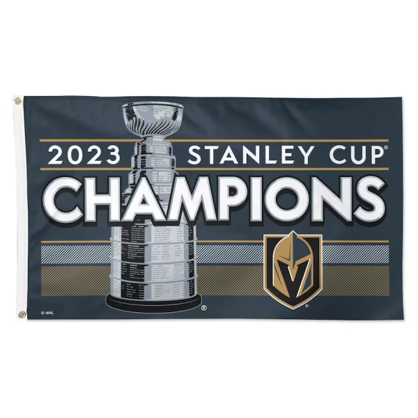 Fanatics Velká vlajka Vegas Golden Knights NHL 2023 Stanley Cup Champions Locker Room 3' x 5' On-Ice Single-Sided Deluxe Flag