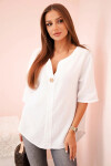 Dámská mušelínová košile s knoflíkem bílý UNI