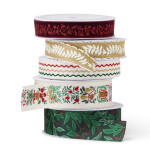 Rifle Paper Co. Vánoční stuha Willowberry – set 5 ks, zelená barva, textil