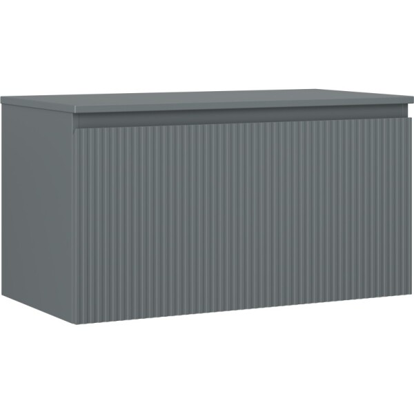 MEXEN/S - Rivel koupelnová skříňka pod umyvadlo 90 cm s deskou, 1 šuplík, reliéf , grafit mat 91A20-09047-1-BFC66
