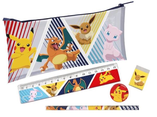 Průhledný penál Pokémon s motivem nejoblíbenějších Pokémonů