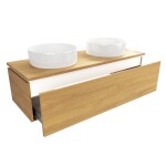 Koupelnová skříňka s krycí deskou SAT Feel 120x30x46 cm medový dub mat SATFEEL120DMD SATFEEL120DMD