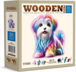 Dřevěné puzzle Veselé štěně 50 dílků
