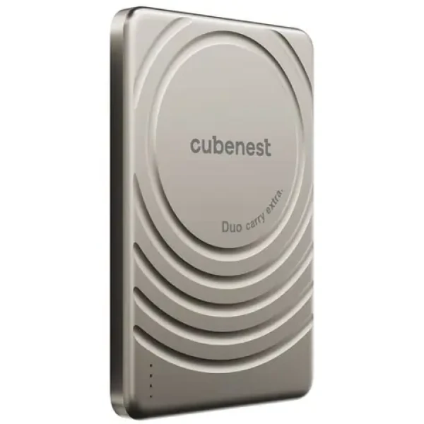 CubeNest 5000mAh Magnetic Wireless Slim PowerBank S1B3D zlatá / Magnetická bezdrátová powerbanka / USB-C (S1B3DNT)