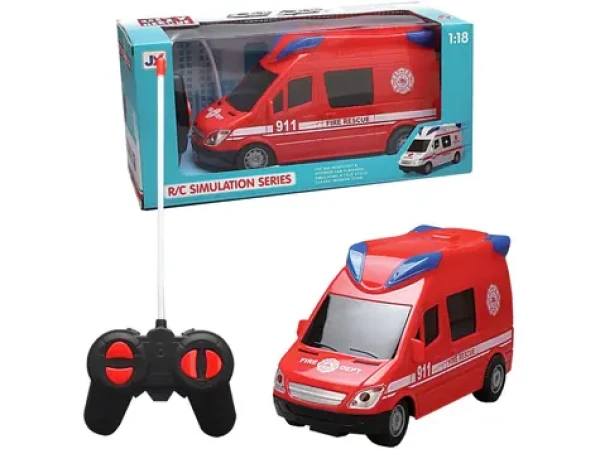 Made 14751 - Auto hasičské na dálkové ovládání se světlem a zvukem 21 cm
