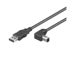 MicroConnect kabel USB2.0 A (M) - USB2.0 B 90° úhel (M) 1m černá / 480Mbit/s (USBAB1ANGLED)