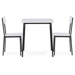 Jídelní set s 2 židlemi, 70x70x76cm, mdf, bílá, AUT-O2121 WT