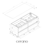CERANO - Koupelnová skříňka Carole - černá matná + deska pod umyvadlo z lit. mramoru Elanys - 12 mm - bílá matná - 160x49,2x46 CER-8050BD85518