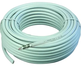 Schwaiger anténní koaxiální kabel 25 m bílá / Anténní kabel / 135 dB / 75 Ohm / 4x stínění (KOX13525052)