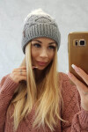 Fleecová čepice Alice K248 šedá+bílá UNI