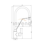 INVENA - Dřezová baterie s magnetickým držákem, béžová BZ-30-L03-C