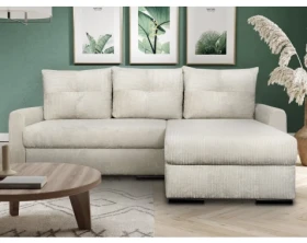 Rohová sedačka Miles, krémová strukturovaná látka