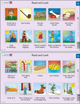 Učební puzzle MIDI - Angličtina-krátký text RA7/10 dílků(2 druhy) - Larsen