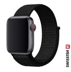 SWISSTEN Nylonový řemínek pro Apple Watch 42/44/45/49mm černá (46000712)