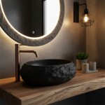 REA - Umyvadlo na desku Mika Black 50x38 REA-U4333
