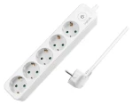 LogiLink prodlužovací kabel 5 zásuvek s vypínačem bílá / Prodlužovací kabel / 1,5 m / 230 V / 16 A / 3600 W (LPS246)