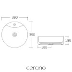 CERANO - Umyvadlo keramické - na desku - Ramo - bílá lesklá - Ø 39 CER-680342