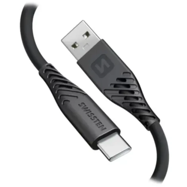 SWISSTEN SOFT SILICONE datový kabel USB - USB-C 0.4m černá (71506519)