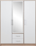 Šatní skříň Smart SR2 Varianta: Bez zrcadla, Barva korpusu + barva dveří: Dub sonoma + Bílá