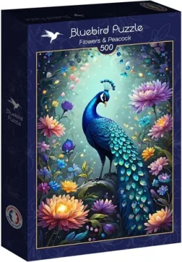 BLUEBIRD Puzzle Květiny a páv