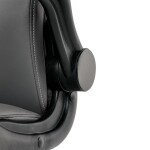 Křeslo kancelářské, šedá ekokůže, kovový kříž, kolečka na tvrdé podlahy