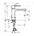 HANSGROHE - Rebris E Umyvadlová baterie s výpustí, CoolStart, chrom 72559000