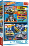 Puzzle Hot Wheels Autíčka 2x70 dílků