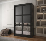 Šatní skříň Abi Miror Barva korpusu: Černá, Rozměry: 150 cm, Dveře: Černá