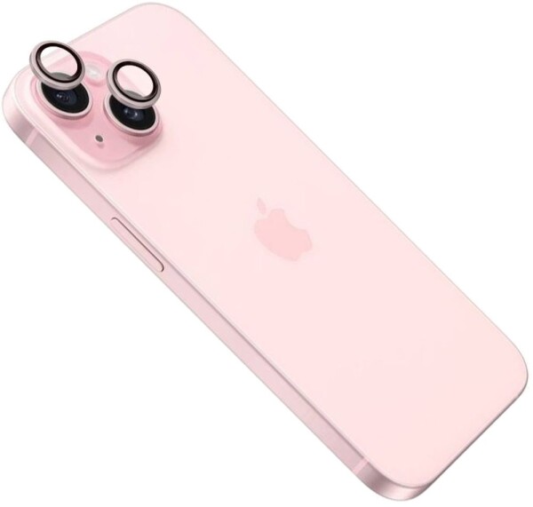 FIXED Ochranná skla čoček fotoaparátů pro Apple iPhone 15/15 Plus růžová (FIXGC2-1200-PI)