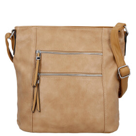 Trendy dámská koženková crossbody kabelka Truda, světle hnědá