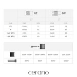 CERANO - Elektrická topná tyč s termostatem - 600W - černá lesklá LIV-188