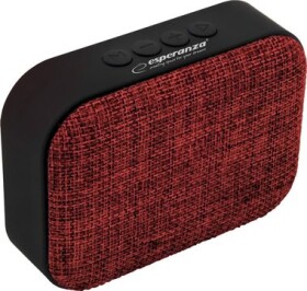 Esperanza EP129R SAMBA černo-červená / Bluetooth reproduktor / 3W / 5V / 400mAh / BT 4.2 / FM radio / USB / microSD (EP129R - 5901299940389)