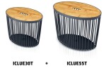 Set Prosperplast 2 univerzálních oválných košů s bambusovými víky CLUBO 30+55l antracit