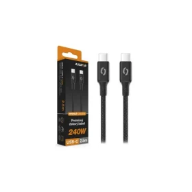 Aligator Datový kabel POWER 5A 240W / USB-C/USB-C 2,5m (DATKP68)