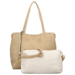 Módní koženkový set kabelek Maricela, béžový