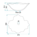 REA - Umyvadlo na desku Flower Grey REA-U7885