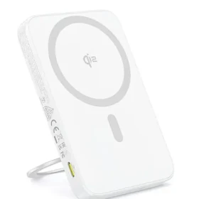 Baseus PicoGo Qi2 s otočným stojanem 5000mAh 20W bílá / Powerbanka / USB-C / Qi2 / Magsafe (P10076800213-01)