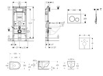 GEBERIT - Duofix Set předstěnové instalace, klozetu Oudee Vortex a sedátka softclose, tlačítko Sigma20, černá lesk/černá mat SANI11CA5148
