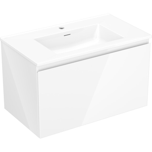 MEXEN/S - Orio koupelnová skříňka 80 cm s umyvadlem Otis, 1 šuplík, bílá lesk 91A10-08047-1-BF00-W18M00