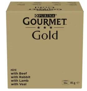 Purina GOURMET GOLD Mousse Mix 96x85 g / Konzervy pro kočky / 4 příchutě (7613038519326)