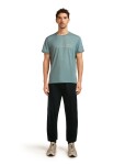 Pánské merino triko s krátkým rukávem ICEBREAKER Mens Core SS Tee Single Line Camp, Blue Ash velikost: M