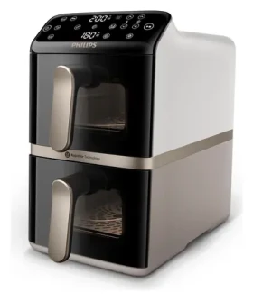 Philips NA462/80 černo-šedá / Horkovzdušná fritéza / dvojitý koš / 2750 W / 40-200 °C / 10 L (NA462/80)