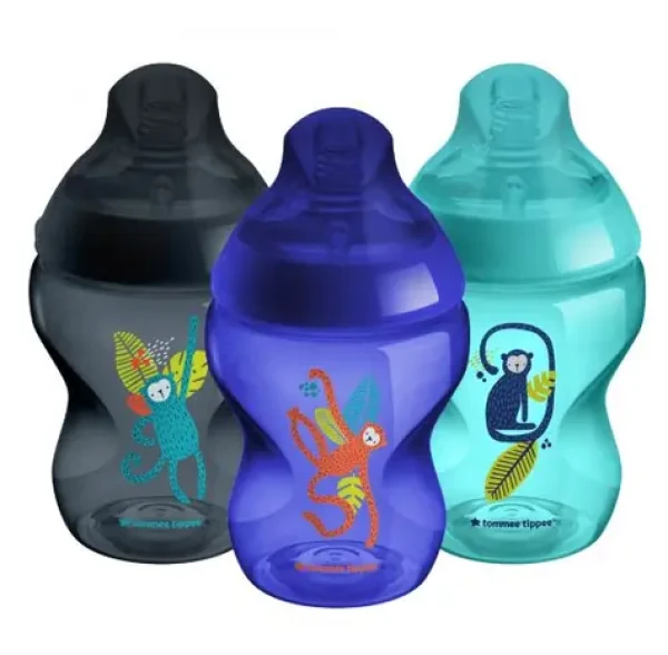 Tommee Tippee Kojenecká láhev C2N Jungle Blue 260ml 3ks / od 0 měsíců (422731TT)