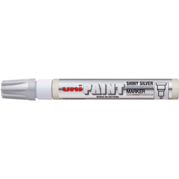 UNI PX-20 lakový popisovač, 2,2 2,8 mm, lesklý stříbrný
