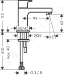 HANSGROHE - Vernis Shape Umyvadlový ventil, EcoSmart, chrom 71592000