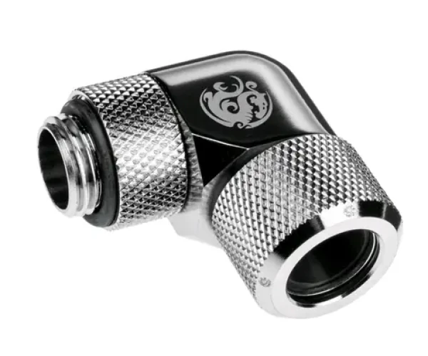 BitsPower Advanced otočný úhlový adaptér 90° G1/4 12mm hardtube stříbrná (BP-E90RMLA12)