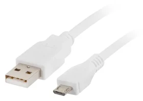 Lanberg Kabel USB-A - Micro-USB bílá / Datový kabel / USB 2.0 / 1 m (CA-USBM-10CC-0010-W)