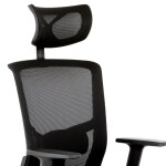 Kancelářská židle s podhlavníkem, potah černá látka a síťovina mesh, houpací mec