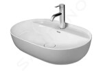 DURAVIT - Luv Umyvadlo na desku, 600x400 mm, bez přepadu, s otvorem pro baterii, WonderGliss, bílá 03806000001